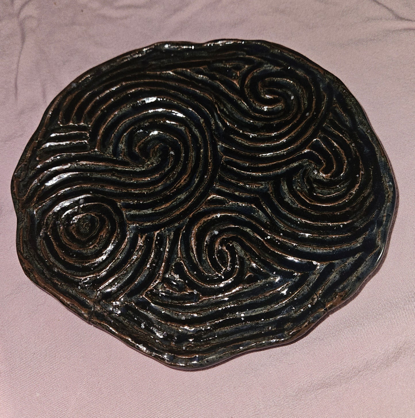 Blue Carved Dish