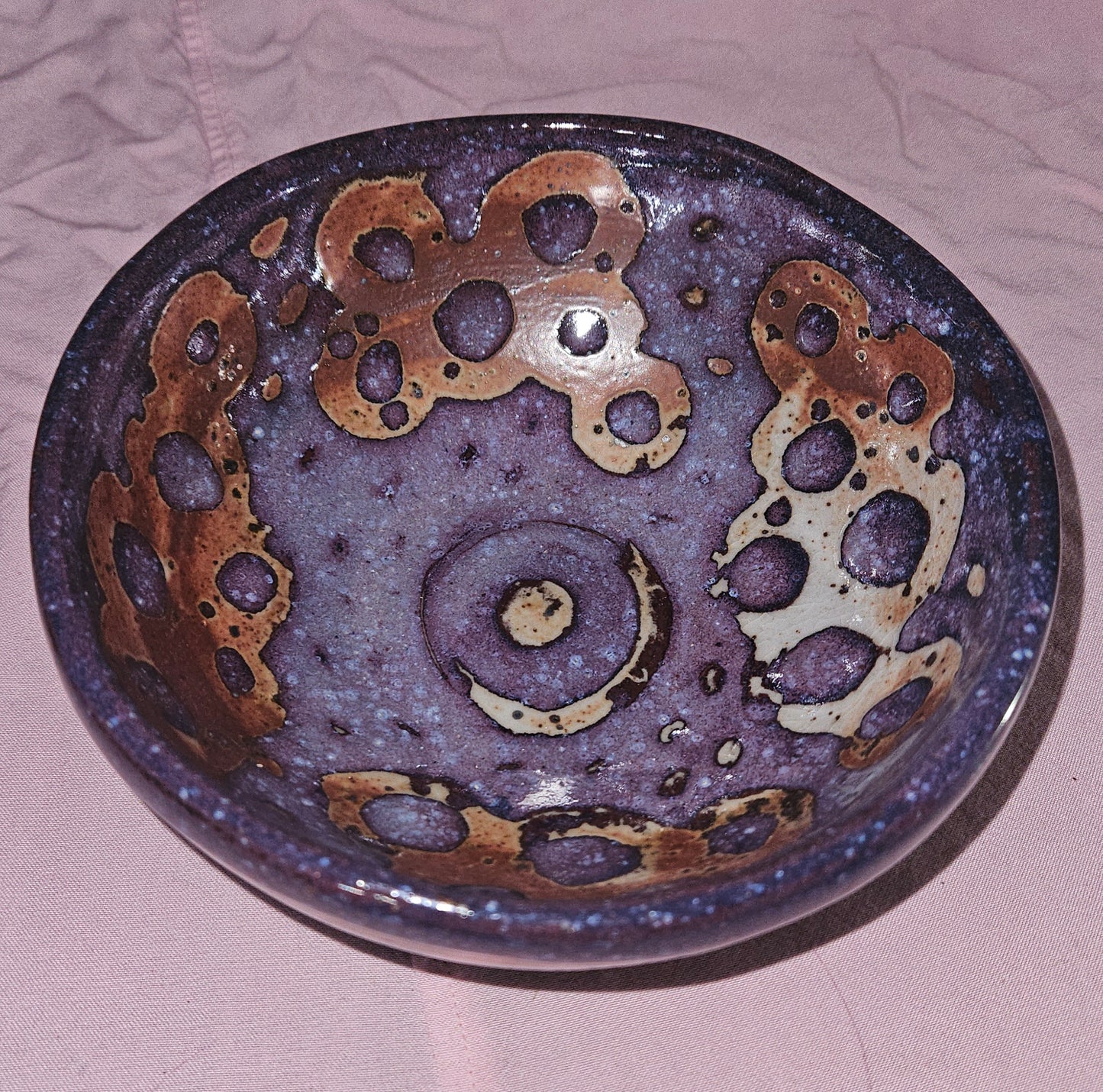 Large Pattern Bowl Dark Purple and Orange