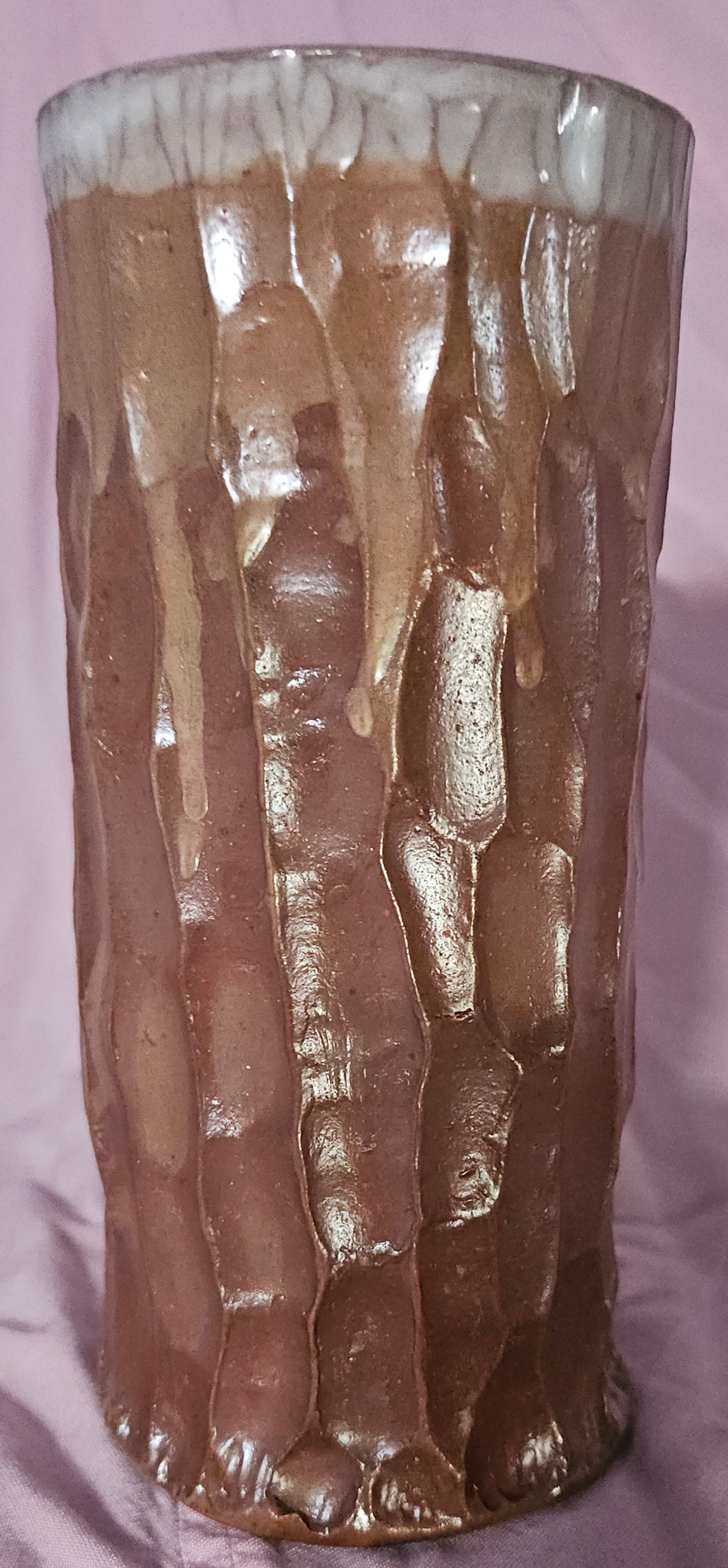 Tall Carved Soda Tumbler