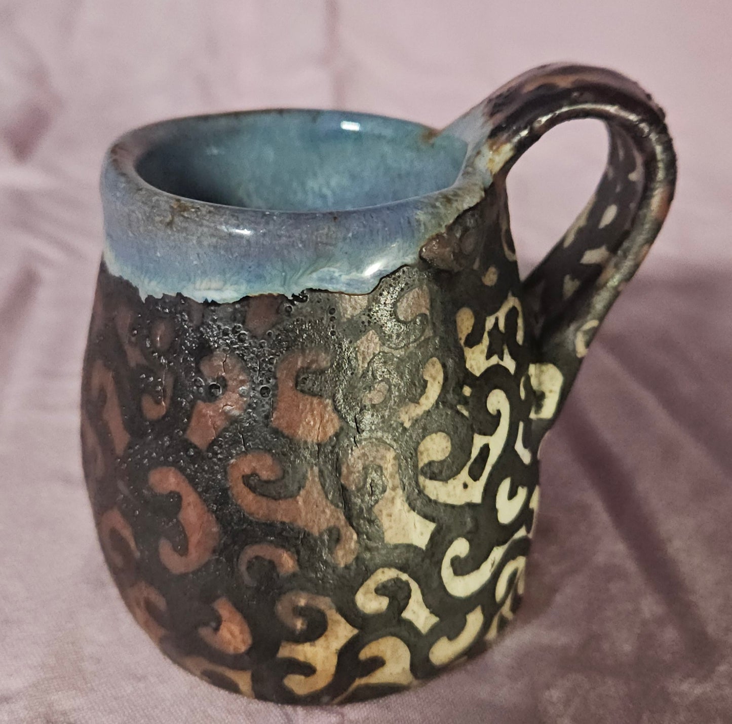 Handled Soda Cup Pattern/Purple Small