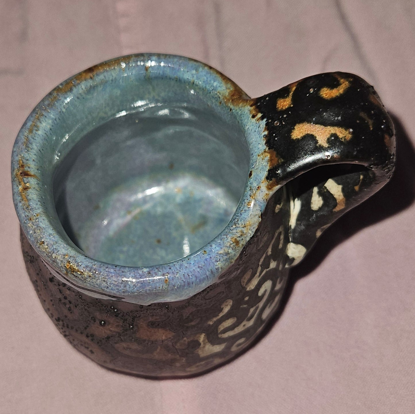 Handled Soda Cup Pattern/Purple Small