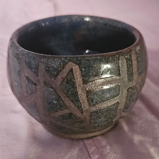 Tiny Blue Geometric Bowl