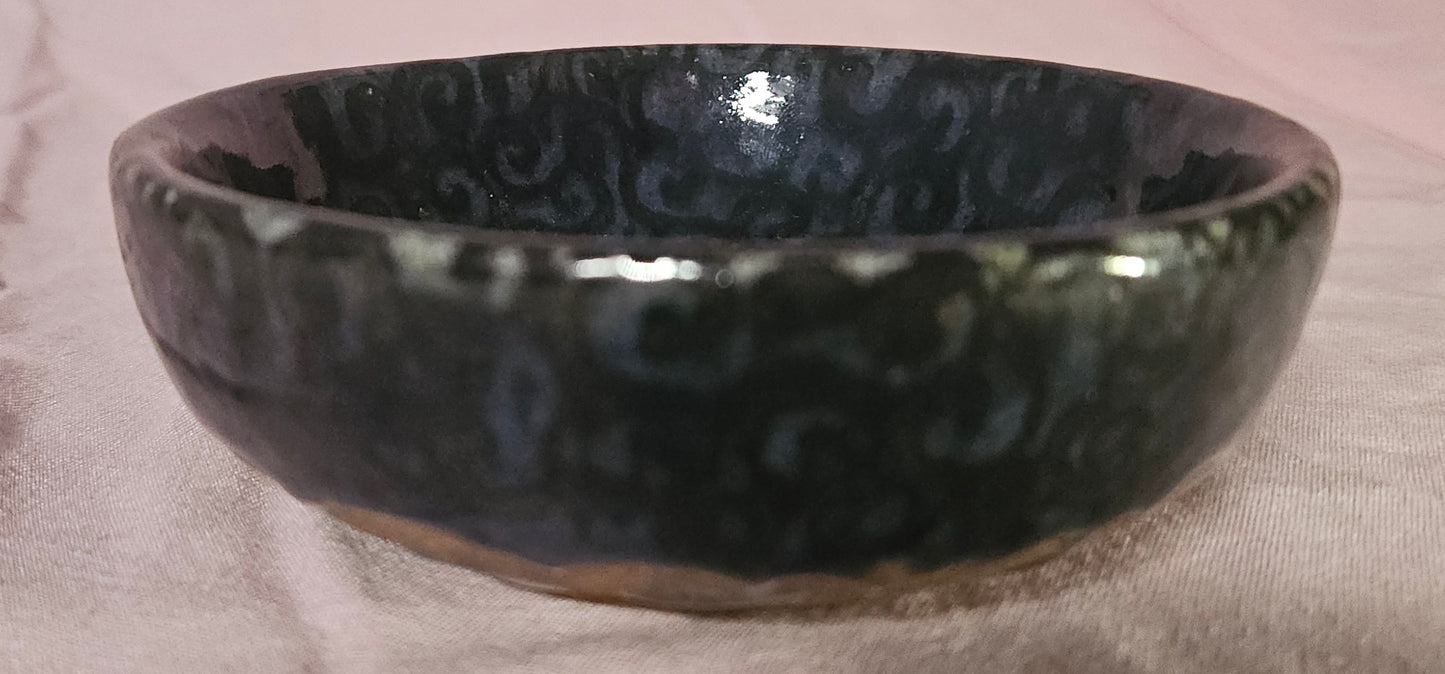 Small Shallow Pattern Bowl Blue