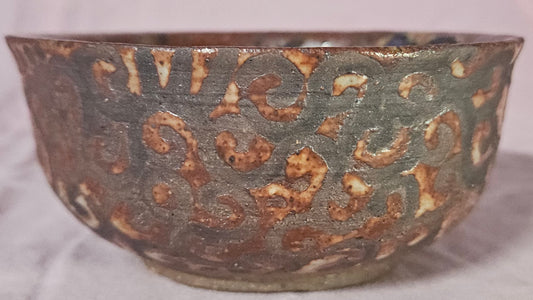 Splatter Pattern Bowl Purple and Cream