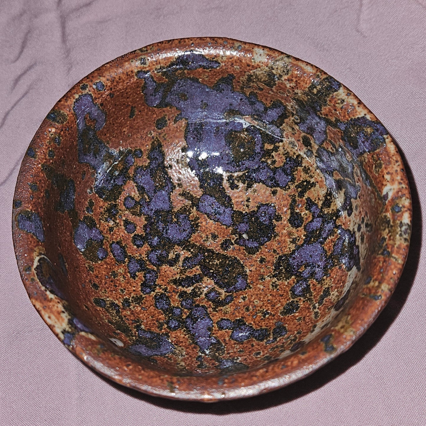 Splatter Pattern Bowl Purple and Cream