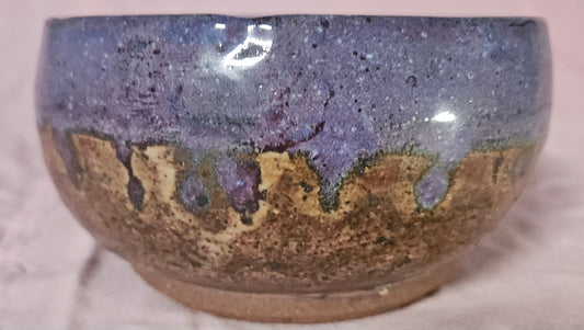 Splatter Bowl Purple and Cream