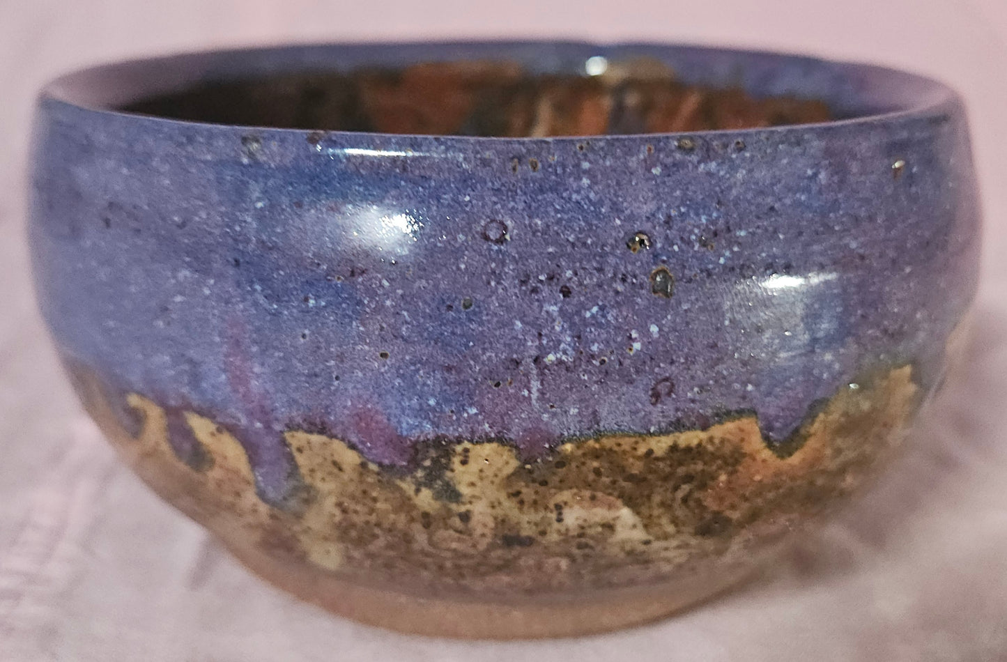 Splatter Bowl Purple and Cream
