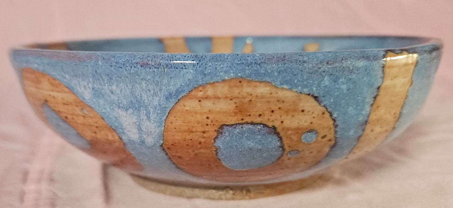 Large Low Bowl Lavender and Orange
