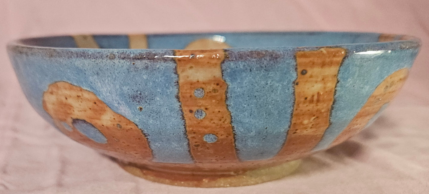 Large Low Bowl Lavender and Orange