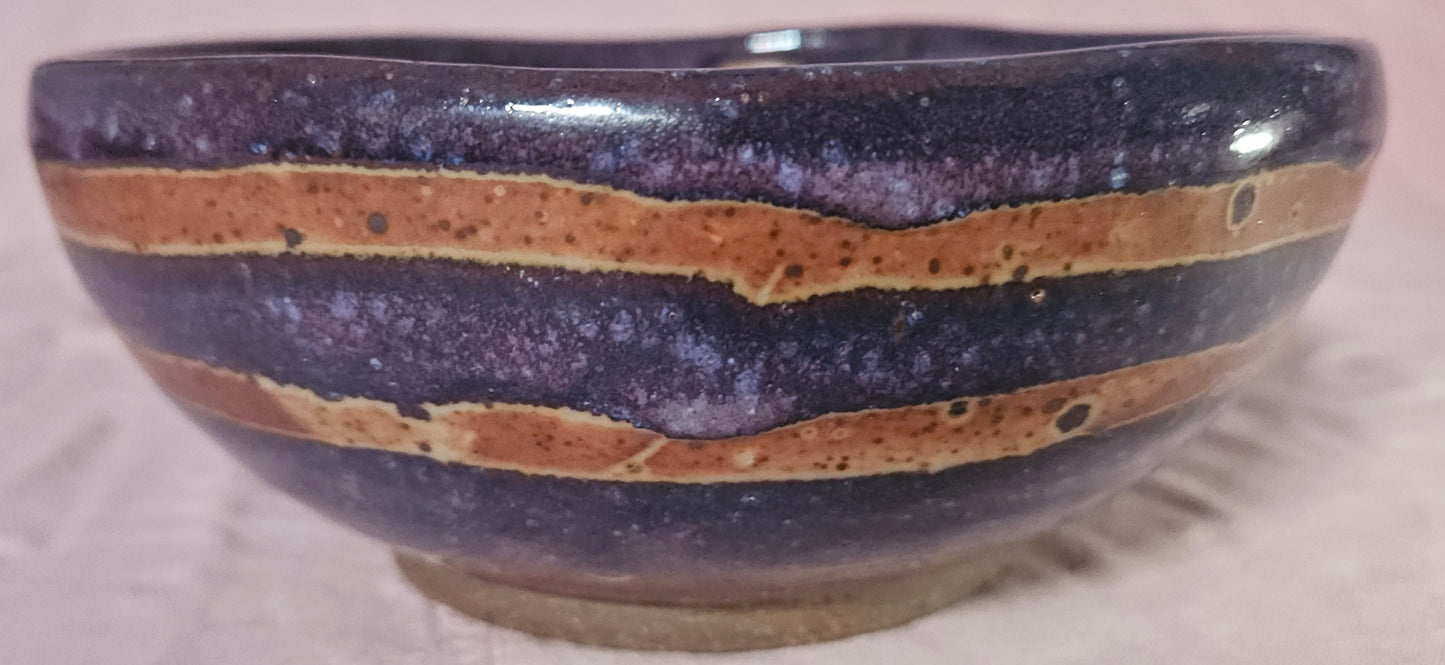 Large Pattern Bowl Dark Purple and Orange