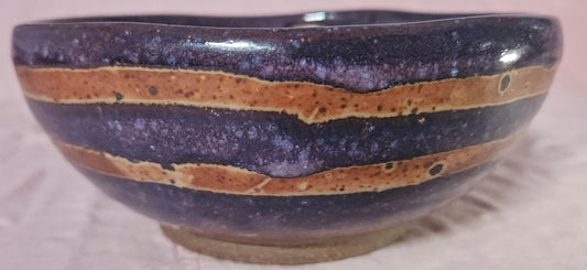 Large Pattern Bowl Dark Purple and Orange