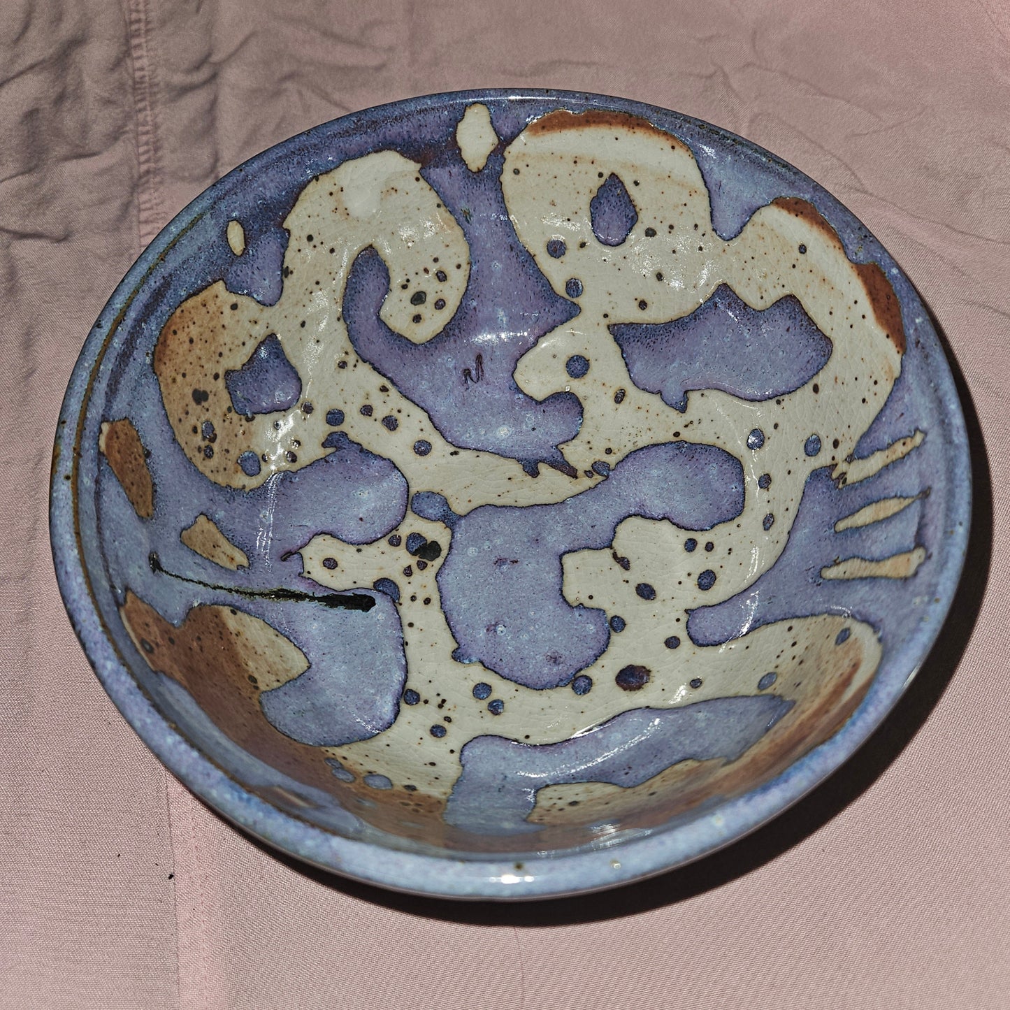 Large Pattern Bowl Lavender and Orange